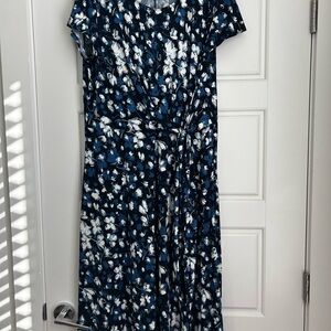 Perceptions Blue and White Floral Maxi Dress